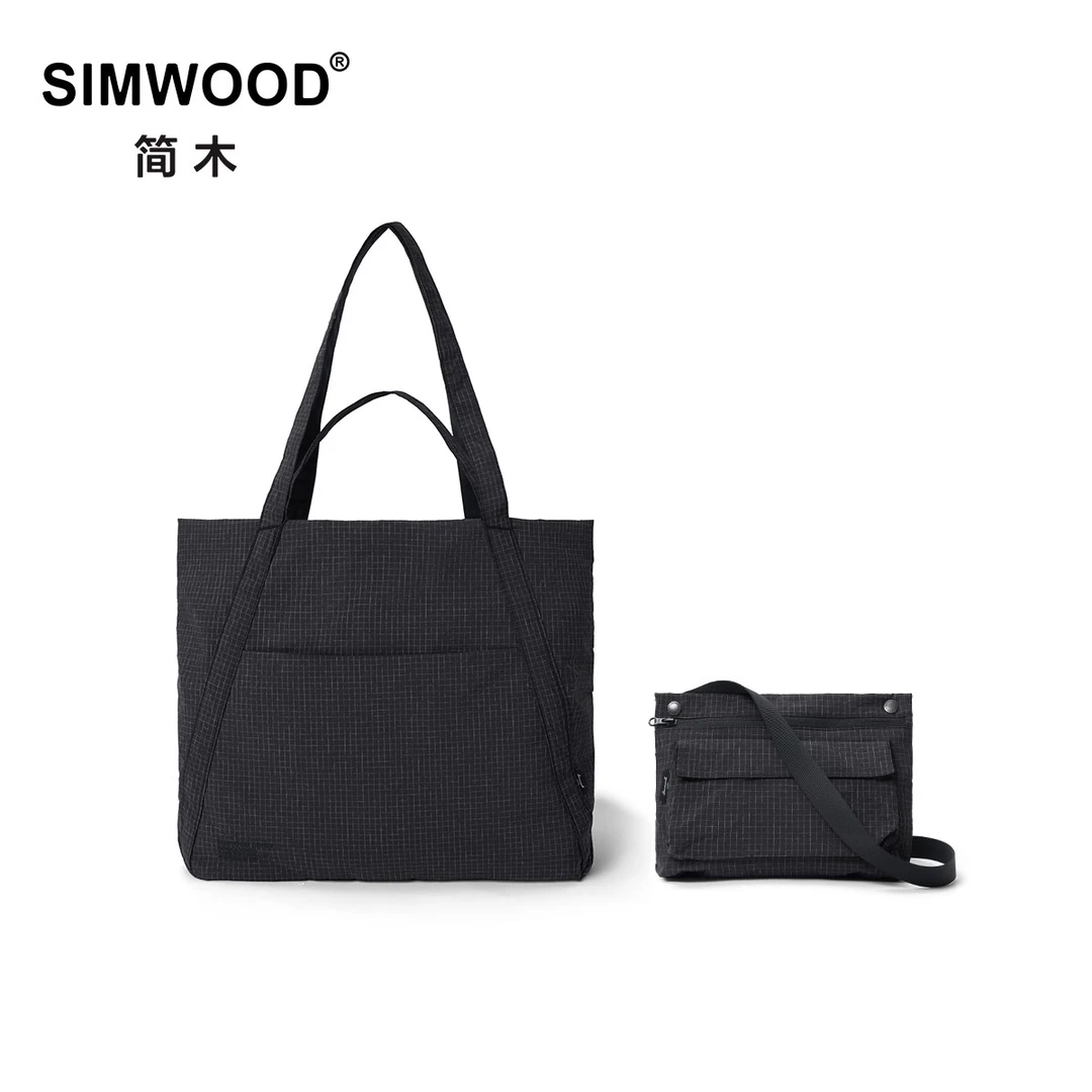 SIMWOOD/简木户外休闲复古百搭格子二合一单肩包手提挎包SM210221