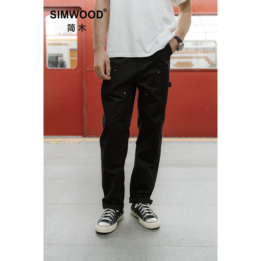 SIMWOOD/简木10.5盎司宽松直筒锥形户外工装伐木休闲裤SM130080