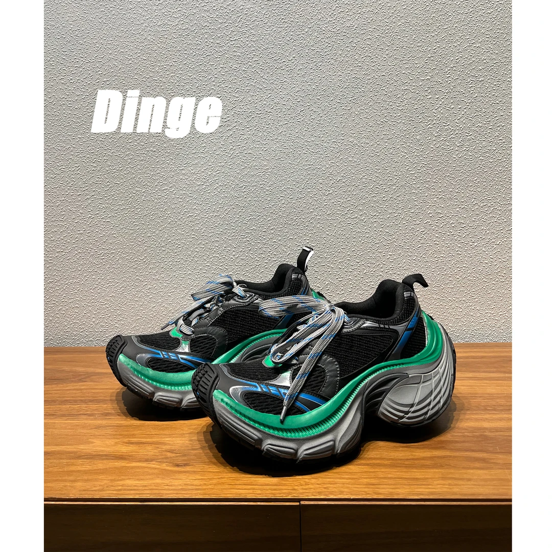 【DinGe】高品质经典厚底10xl老爹鞋情侣款系带时尚宽底面包鞋ins