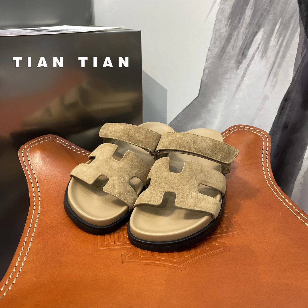 【田田手工鞋2】2024夏季舒适防滑二舅拖一字带平底休闲鞋外穿拖鞋