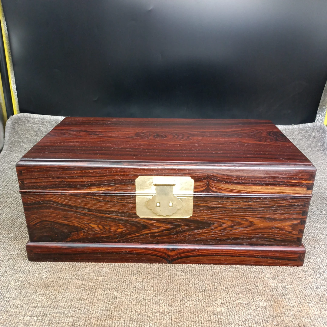 红酸枝微凹黄檀全独板双层收纳文玩箱文件箱书箱