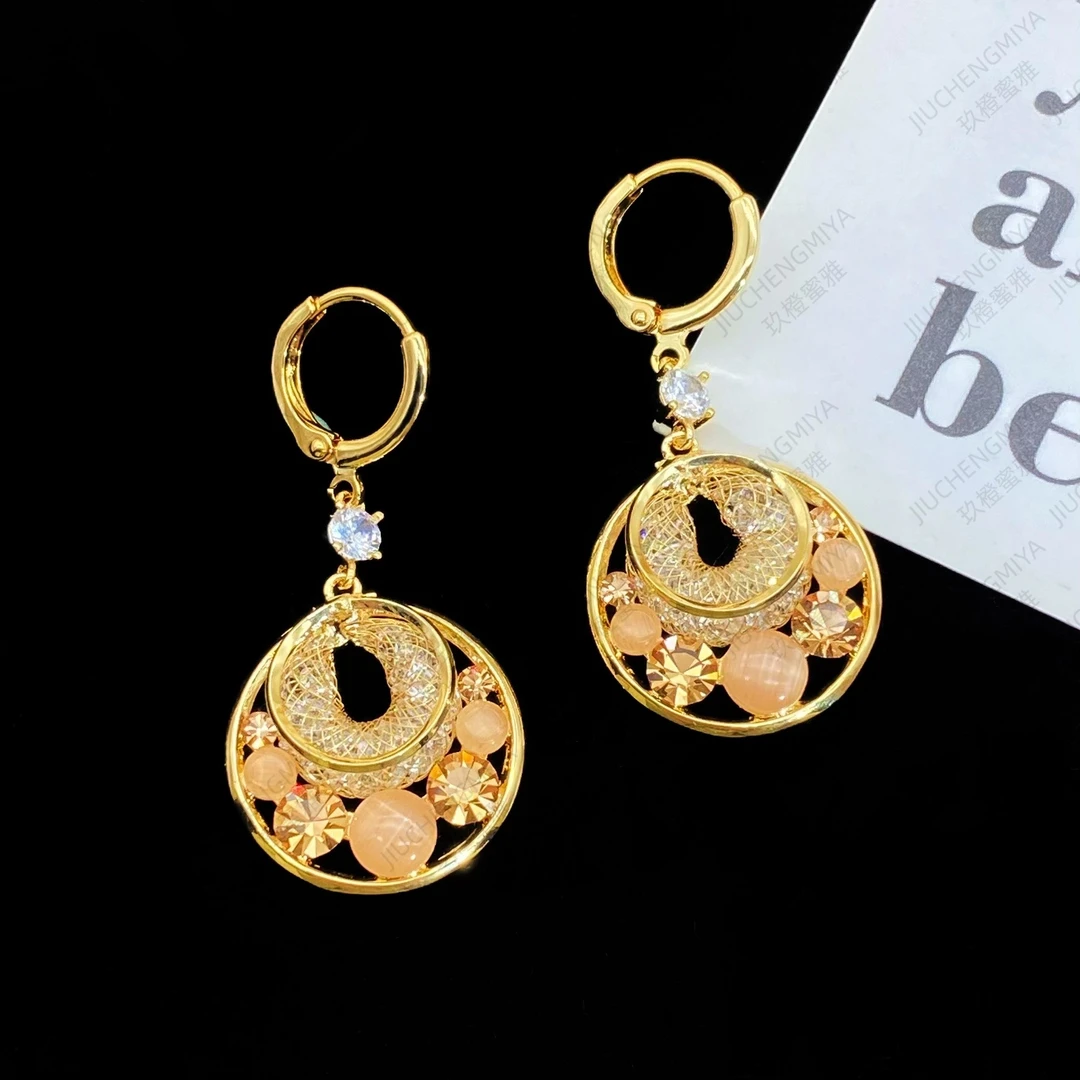 铜合金合成锆石耳饰 龙鳞密语KL327设计师款轻奢镶嵌百搭长款耳环