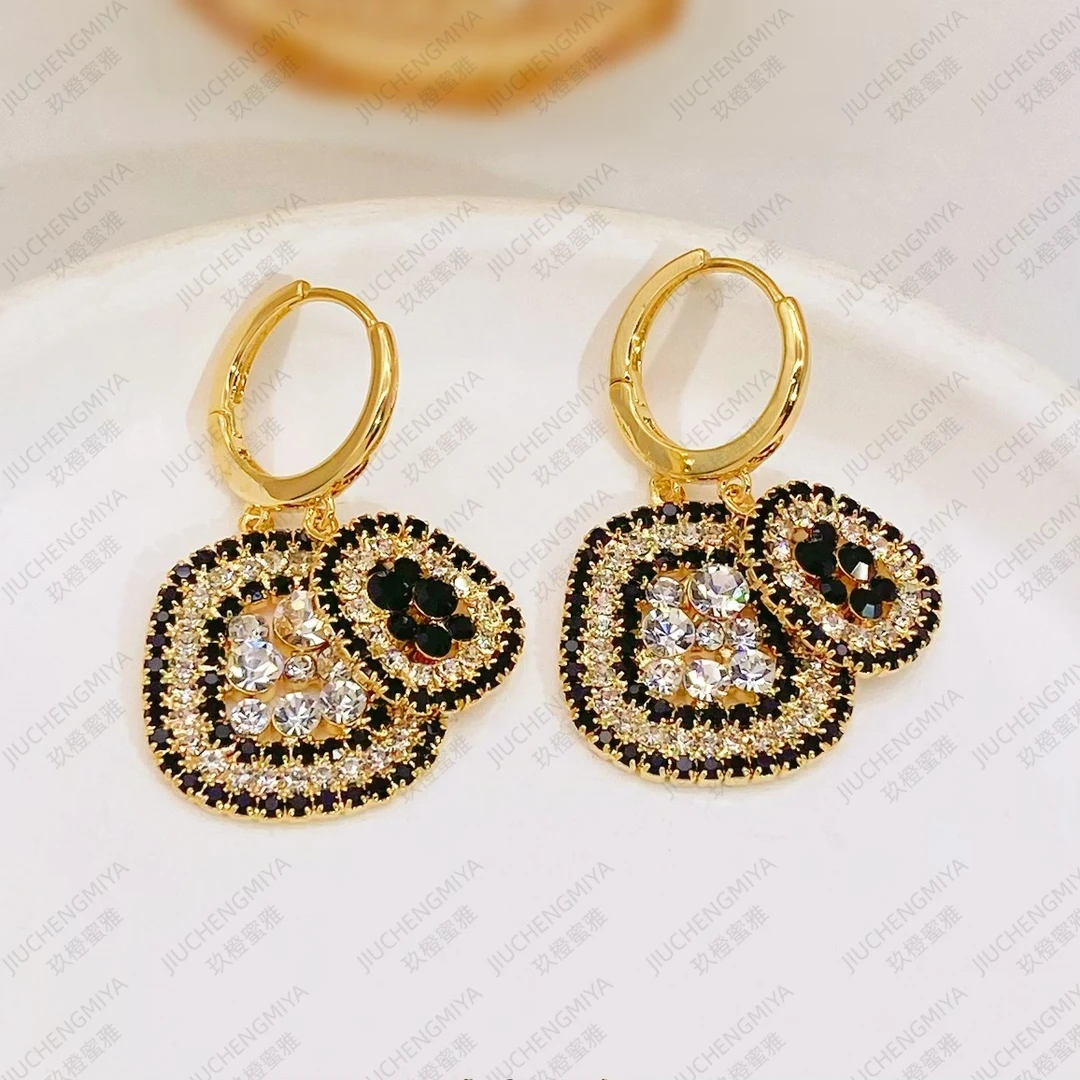 铜合金合成锆石耳饰 白月光KL280百搭重工精致个性超闪灵动耳环