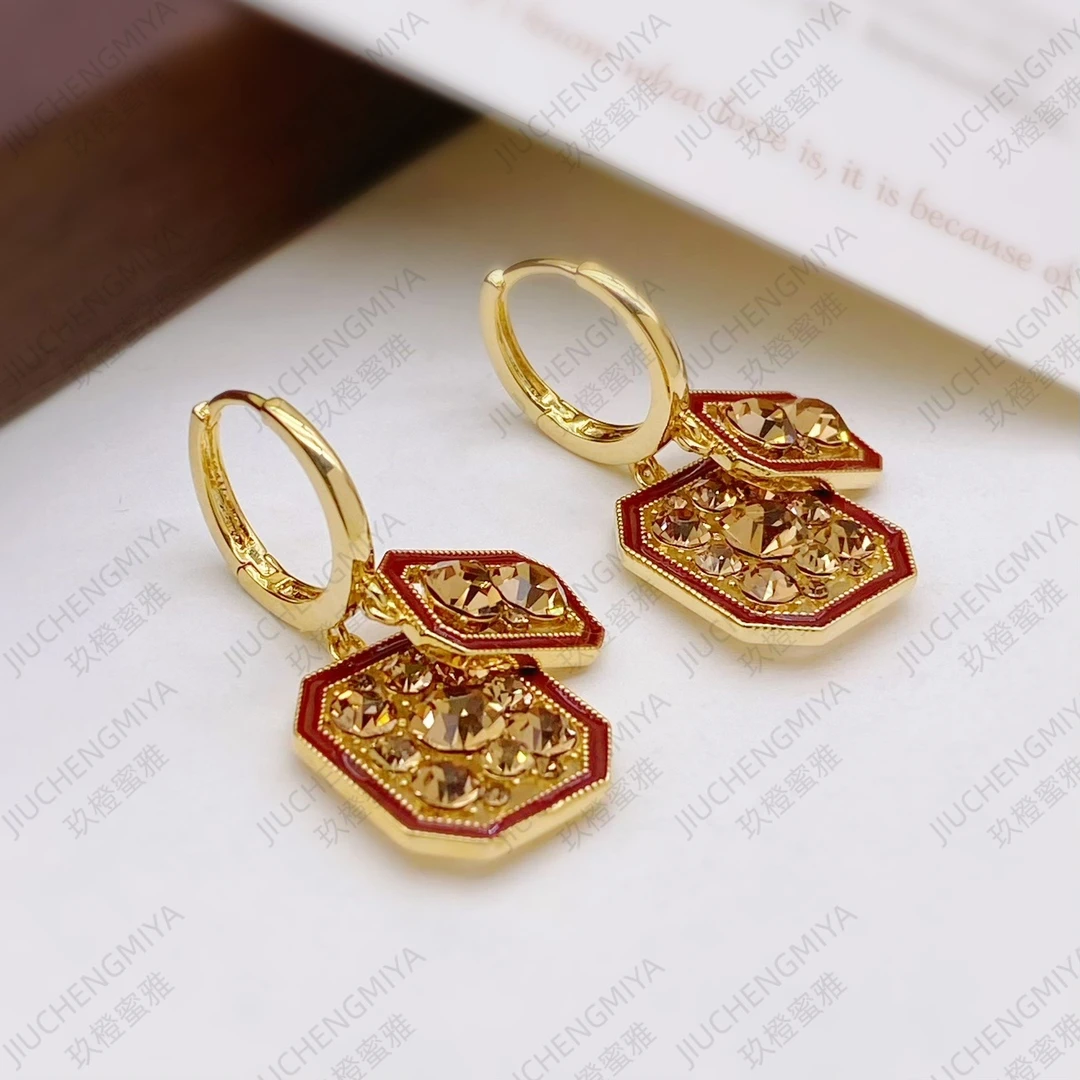 铜合金合成锆石耳饰 幽林秘境KL360百搭复古国风灵动轻奢耳环