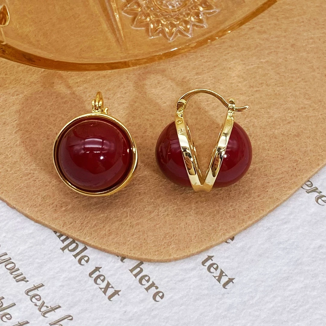 铜合金仿珍珠耳饰 海之韵KL089 小众简约法式百搭优雅喜庆耳扣