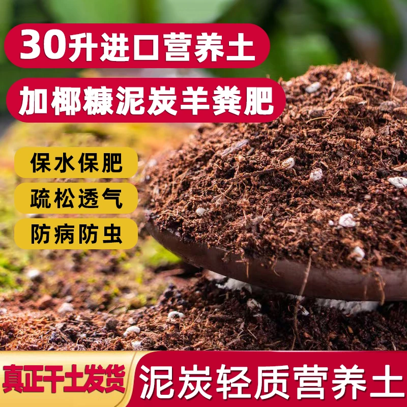 干土发货通用型泥炭营养土大包养花种菜土花卉绿植均衡配方促生长