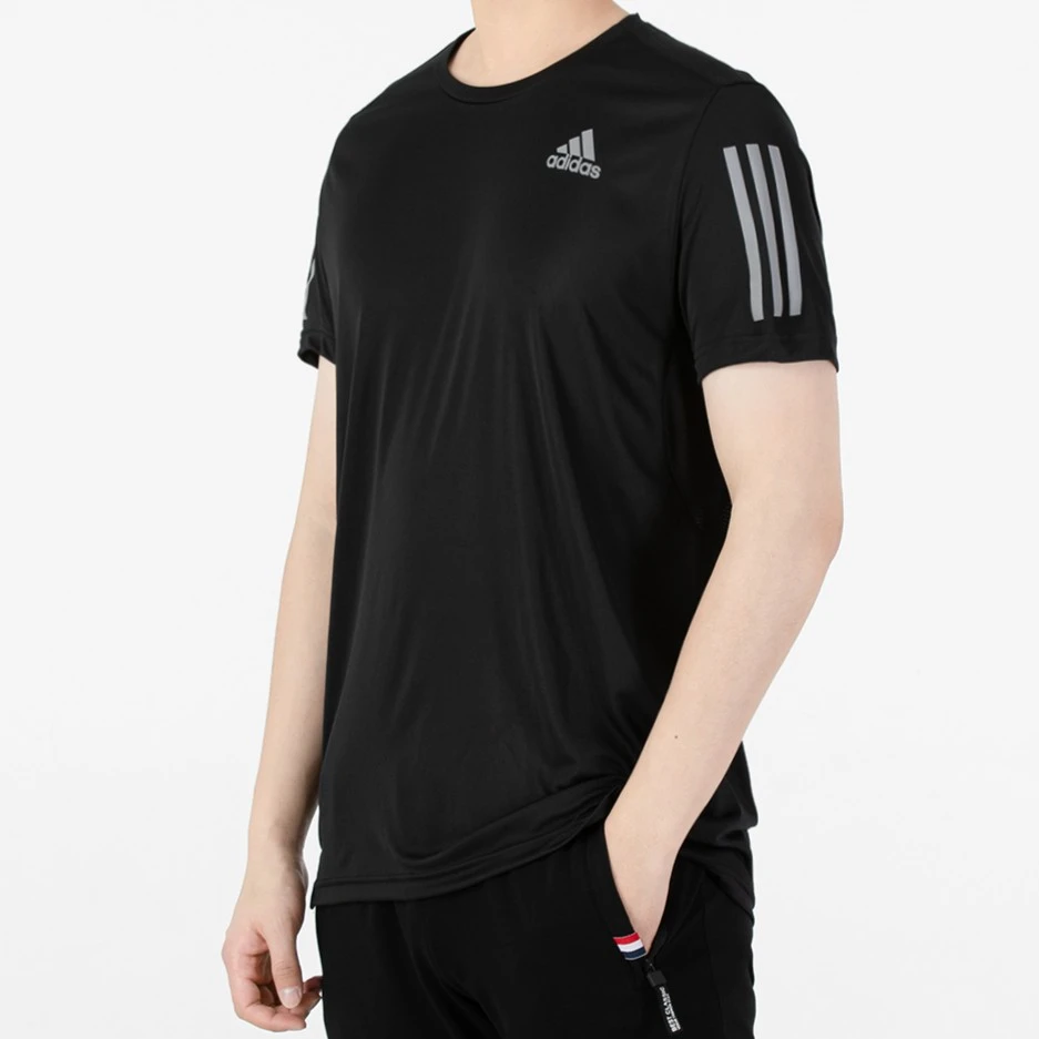 阿迪达斯速干短袖男2023夏季新款圆领透气跑步运动休闲T恤H58591