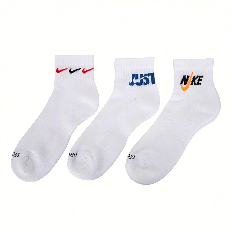 Nike耐克运动袜男袜女袜子休闲袜时尚三双装透气短筒袜DH3827-902
