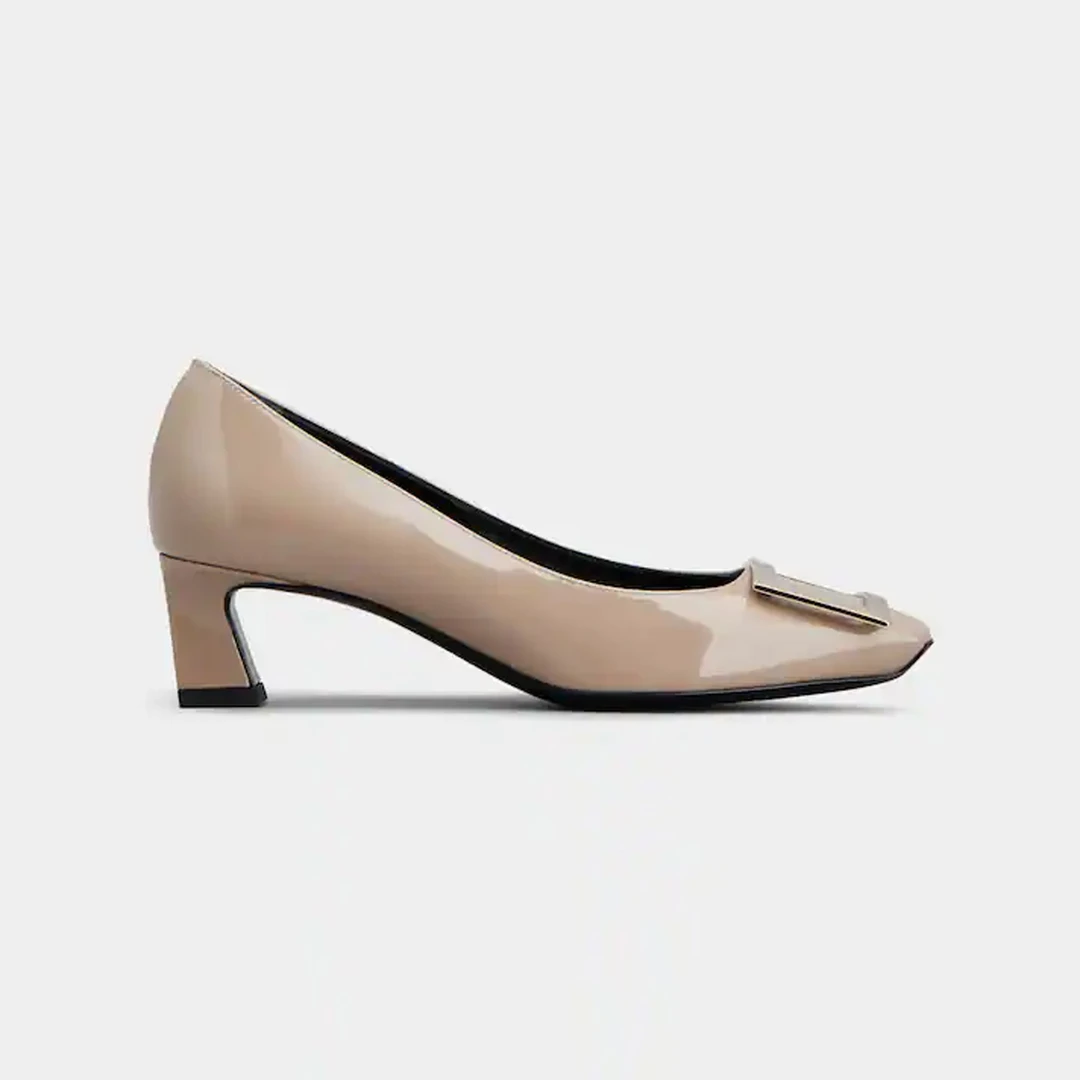 Roger Vivier/罗杰·维威耶【官网7300】Trompette 金属扣漆皮高跟鞋