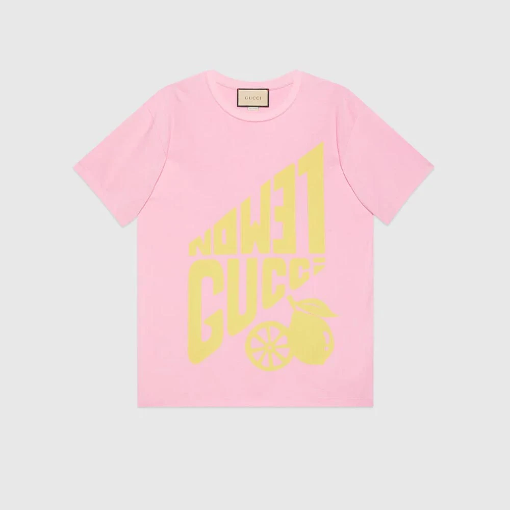 GUCCI/古驰【官网4000】柠檬标识印花短袖T恤 615044XJD08-5673