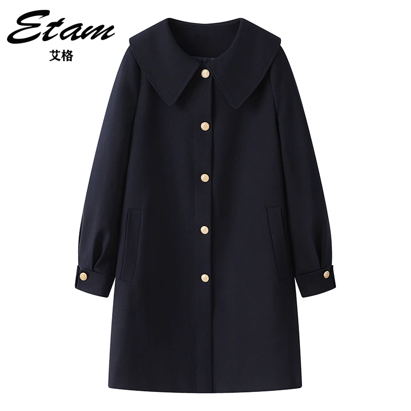 Etam/艾格英伦风秋冬新款法式风衣外套女款小个子大衣气质中长款