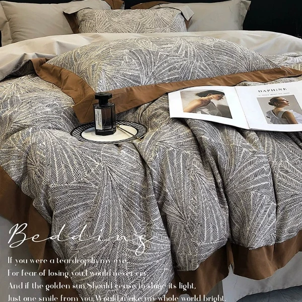 【高支磨毛】秋冬保暖全棉磨毛四件套 轻奢风100支纯棉高端床上用品