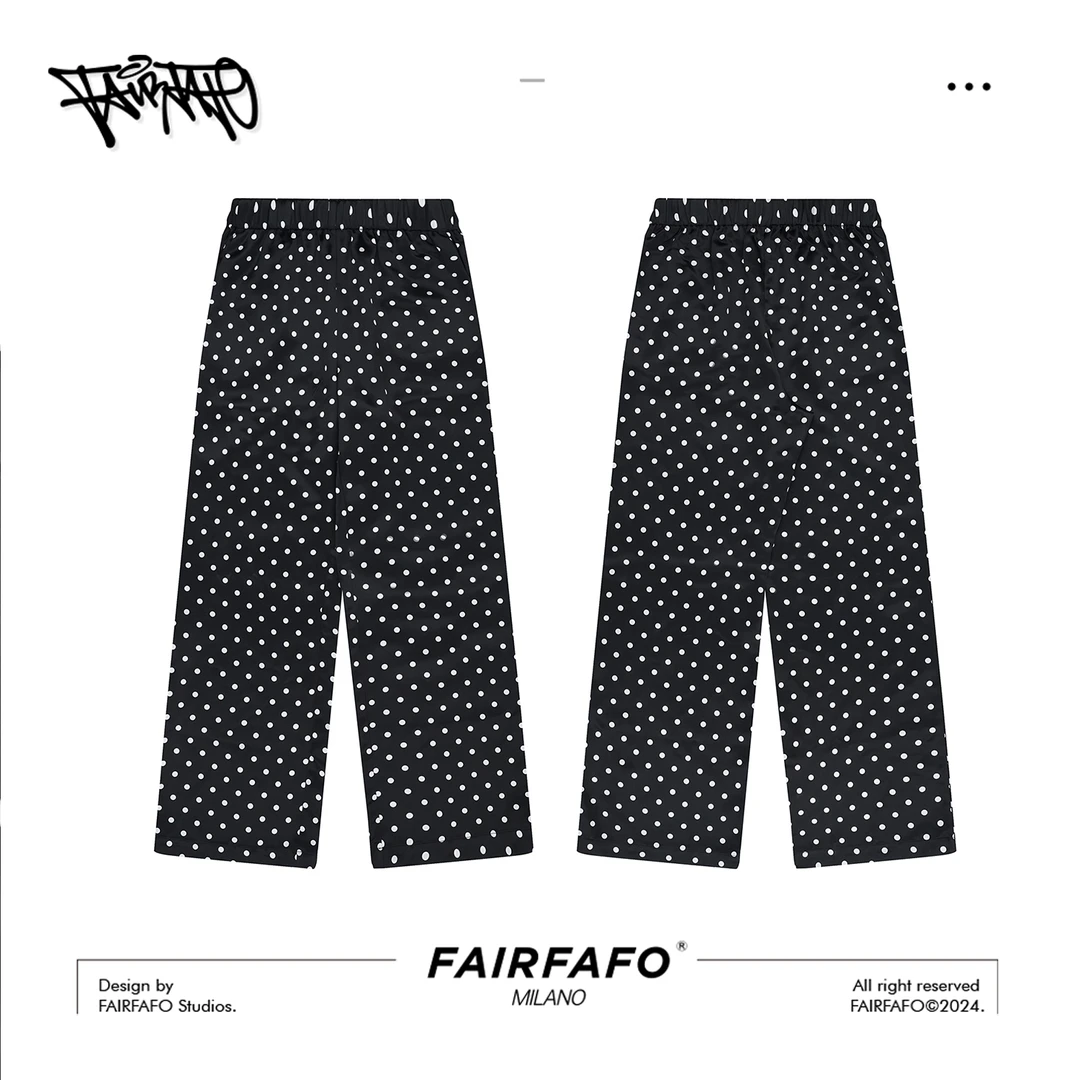 FAIRFAFO林肉肉【波点醋酸长裤】LG24KZ202舒适时尚休闲垂感直筒裤