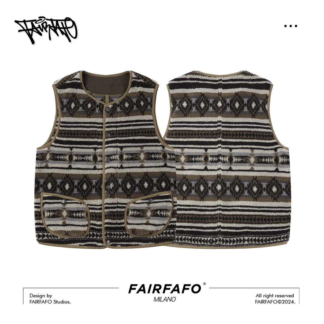 FAIRFAFO林肉肉【瑞士风马甲】BXCL4A038文艺复兴民族风马甲复古