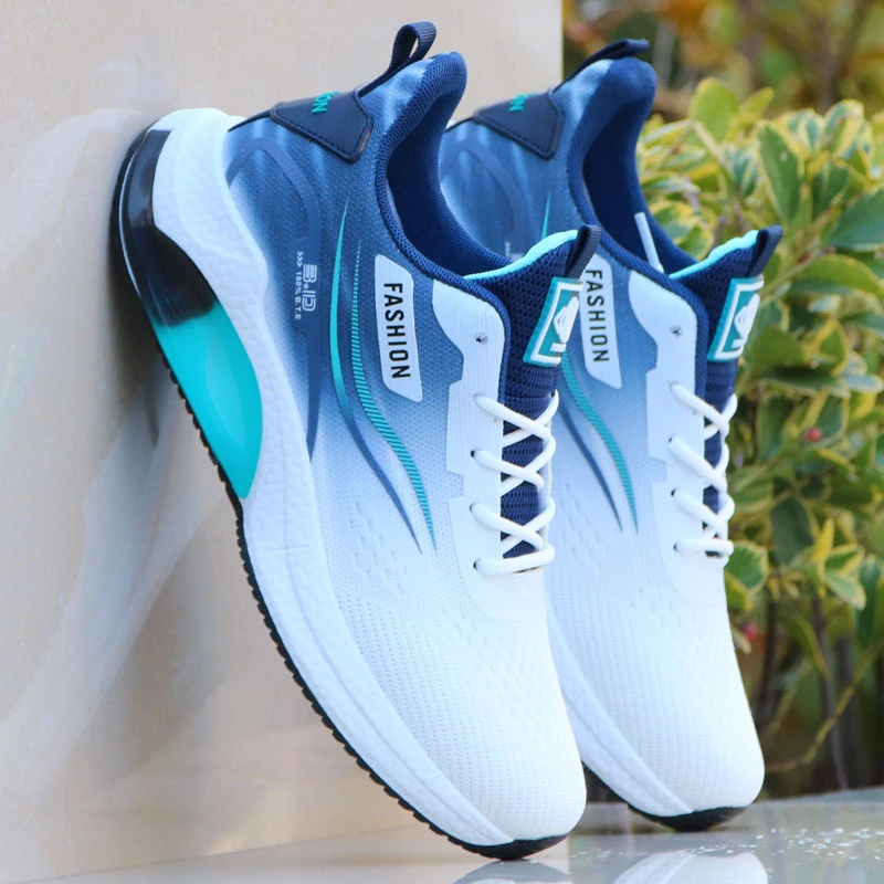 厚底鞋子男耐磨防滑潮鞋秋季2024春夏季新款男鞋透气网面鞋