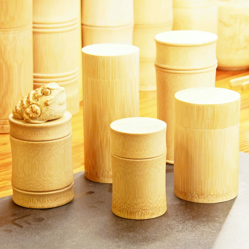 蒙寒竹竹茶叶筒大容量密封储藏罐定制logo茶叶酒坛罐便携茶道装盒