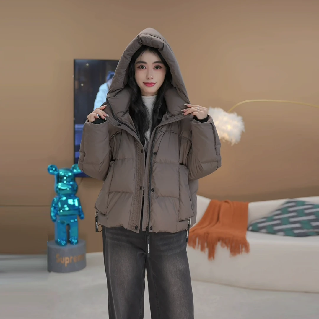 【泡芙云感3.0】-白鸭绒外套女 2024新短款休闲时尚加厚秋冬小个子