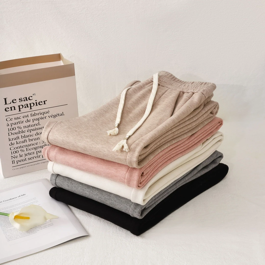 【国货优选】秋冬加绒羊毛蚕丝百搭阔腿裤宽松8817