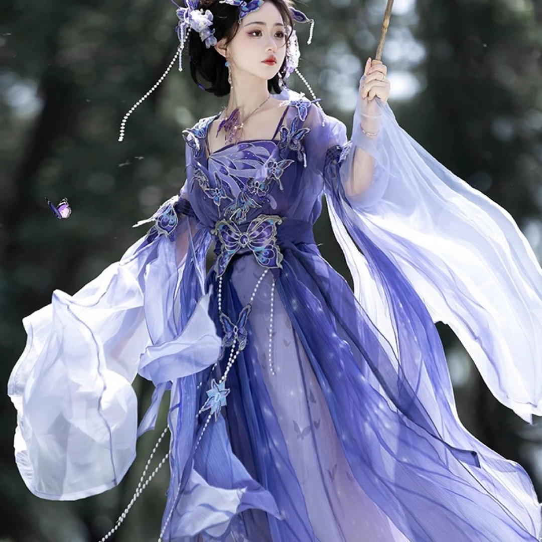 原创蝴蝶 汉服女南北朝大袖衫重工刺绣夏季仙气汉服古风日常春夏