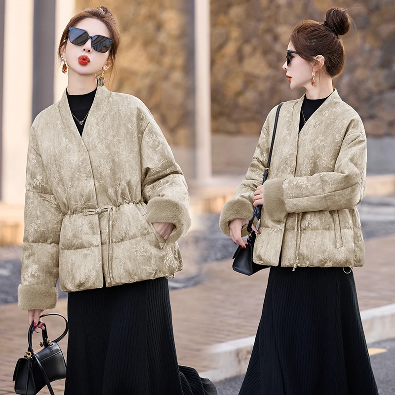 新中式国风棉服女2024冬季新款高端精致洋气小个子加厚短款外套