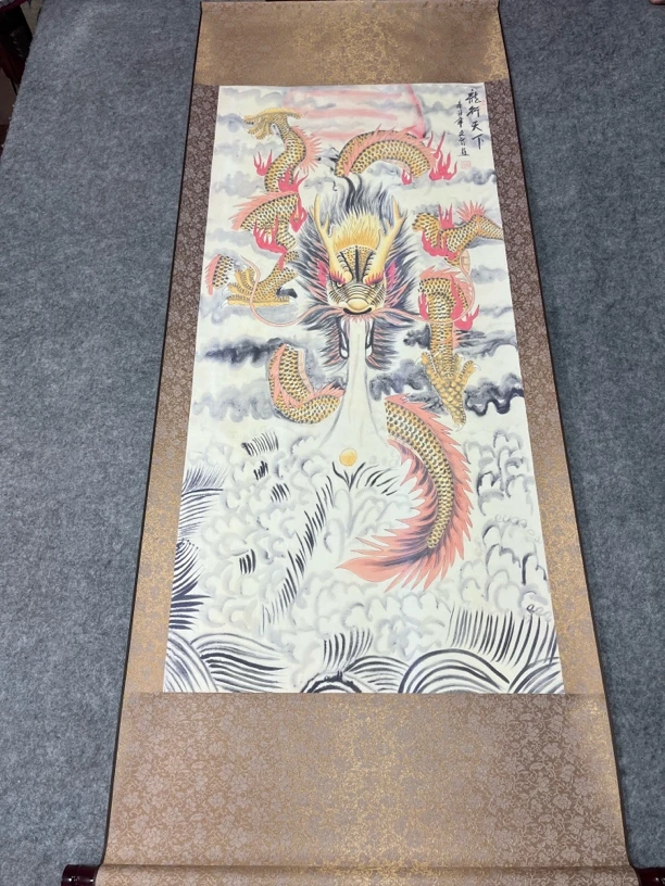 精装精裱60×160《龙行天下》国画龙