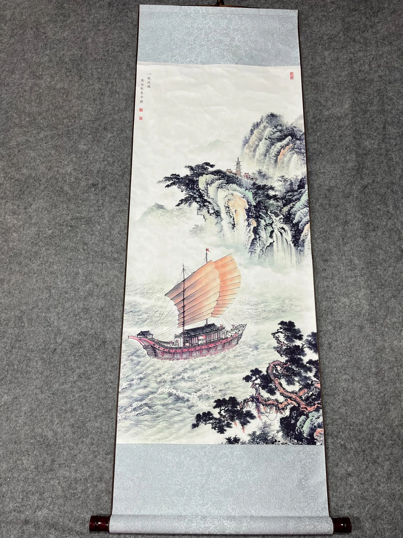 精装精裱45×140《新一帆风顺》流行中国风家居软装首选