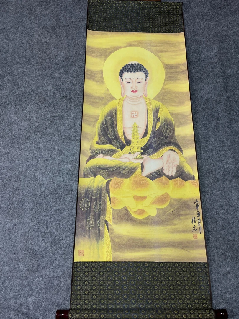 精装精裱45×140《大日如来》流行中国风家居软装首    如来