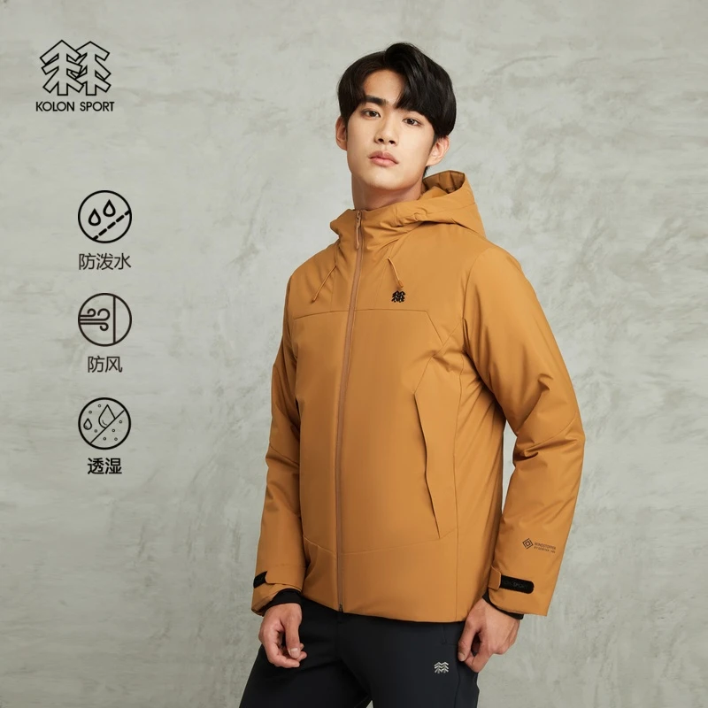 KOLON SPORT可隆保暖棉衣男戈尔防泼水透湿夹克防风保暖连帽棉服