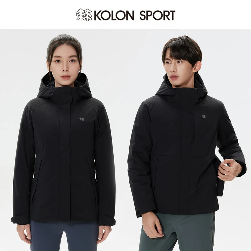 可隆户外运动情侣防水防风透湿耐磨可拆卸秋冬轻量保暖连帽羽绒服