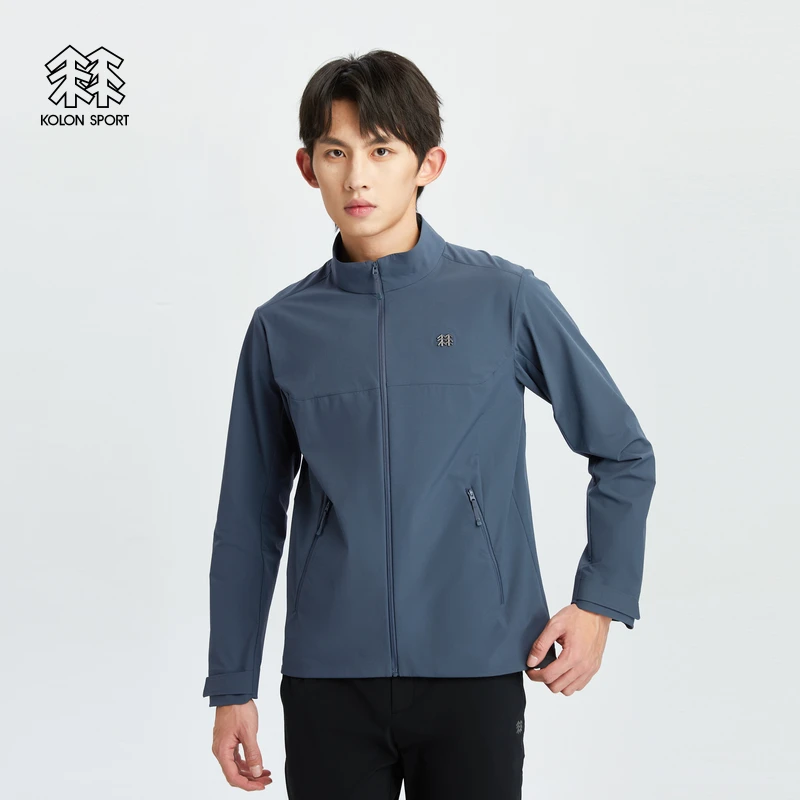 KOLONSPORT可隆男款外套户外休闲AMAZONLITE轻量立领软壳夹克