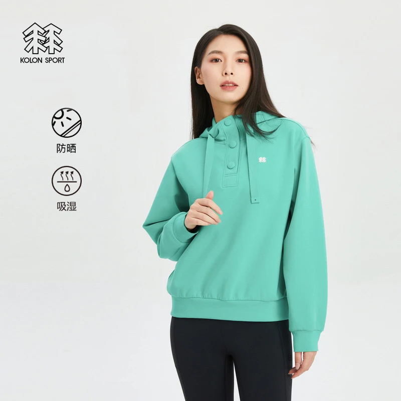 KOLON SPORT可隆长袖女士连帽卫衣运动时尚户外套头