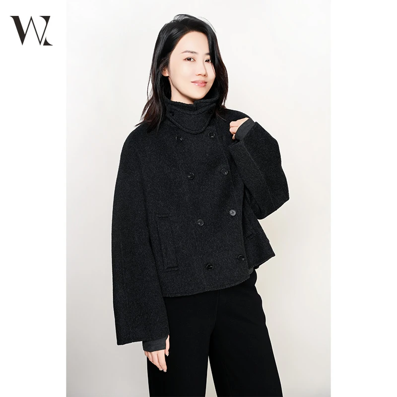 WZ【冬季热款】立领羊毛短款大衣D0002