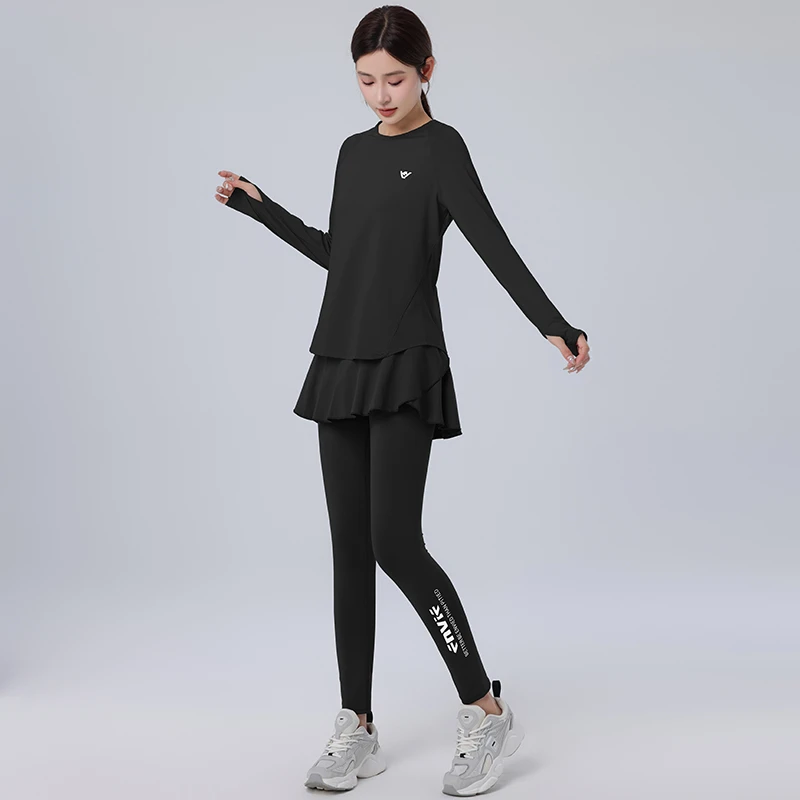 宽松瑜伽服套装秋长袖休闲健身速干专用吸汗跑步运动女晨跑服1238