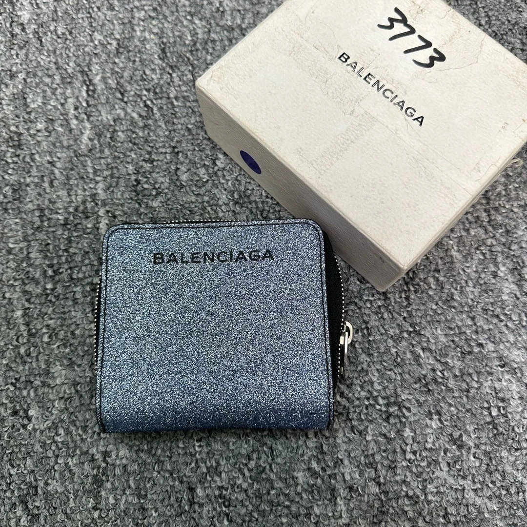 （pm）AC Balenciaga/巴黎世家/蓝色闪粉钱包/95新/编码00954