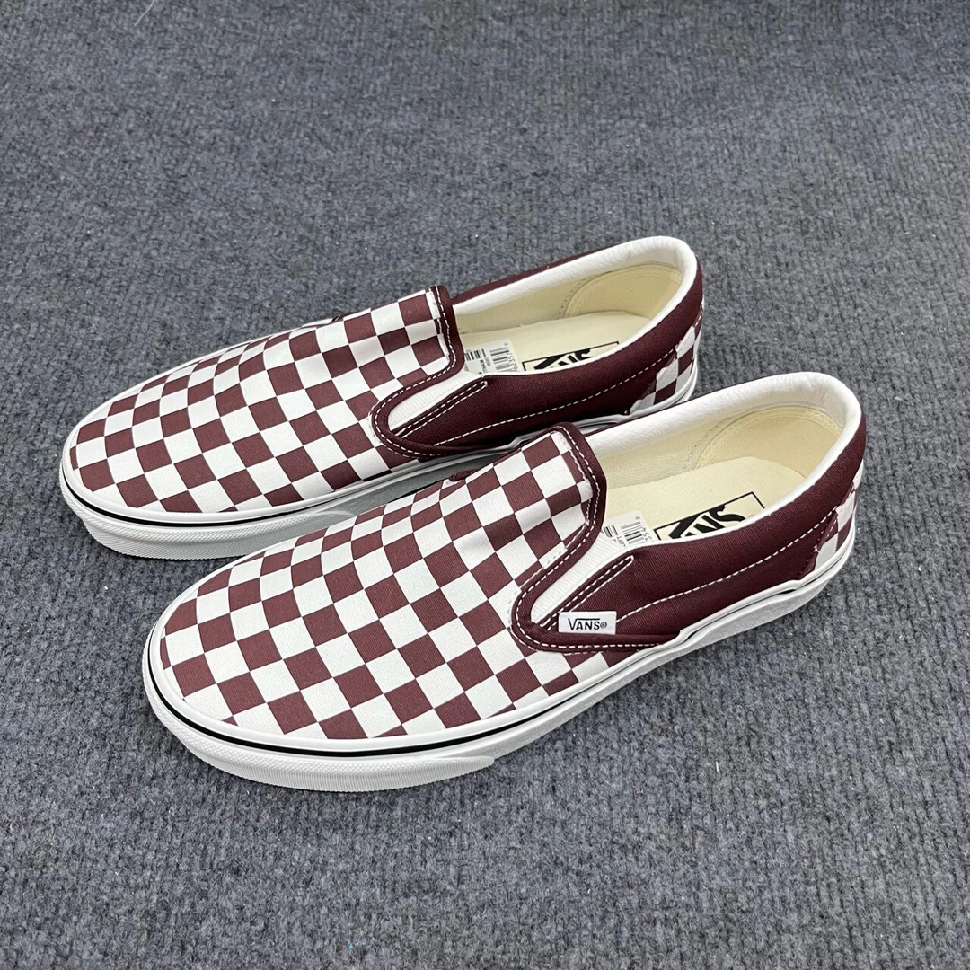 42码 Vans slip-on Checkerboard 深咖 低帮板鞋 配盒 BVZ7YO