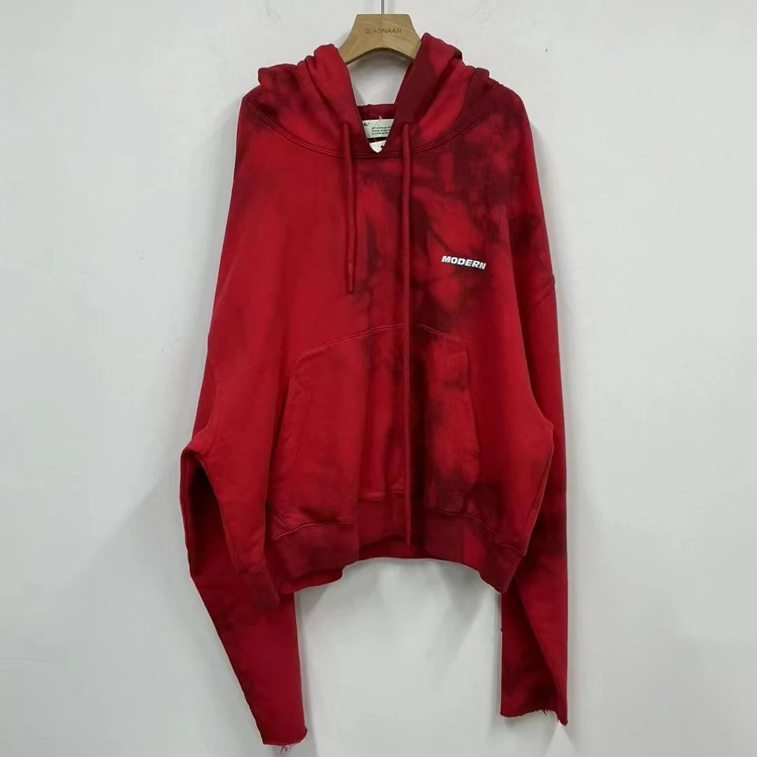 （pm）RT OFF WHITE扎染背后贴布帽衫卫衣 全新未使用XL 红绿自选