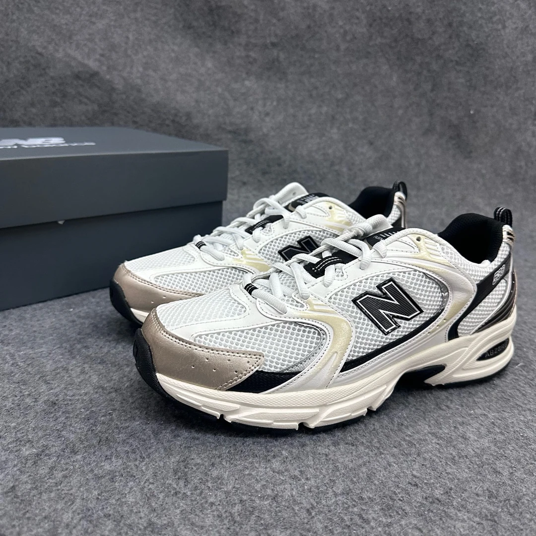NB530舒适百搭 减震防滑 休闲跑步鞋 白黑金 原盒 MR530TC