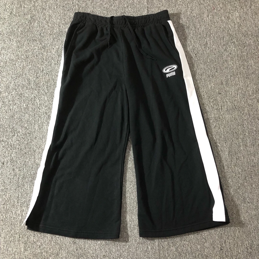 L PUMA 透气宽松阔腿裤七分裤 黑色 845066 01