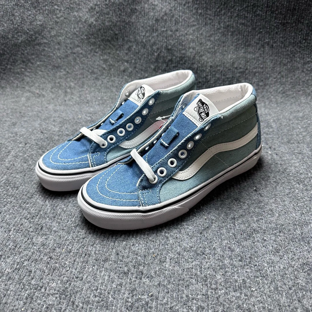 36码 vans SK8 包裹性 中帮板鞋 牛仔蓝 配盒 MV8Q69