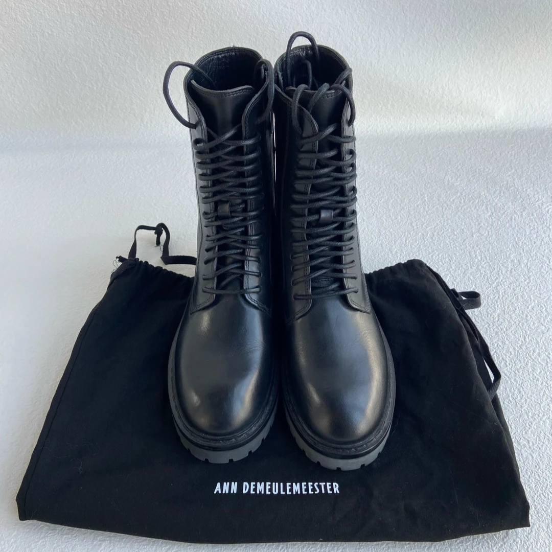 (pm)ANN DEMEULEMEESTER 短款绑带靴 36.5码-38码/全新/有尘袋