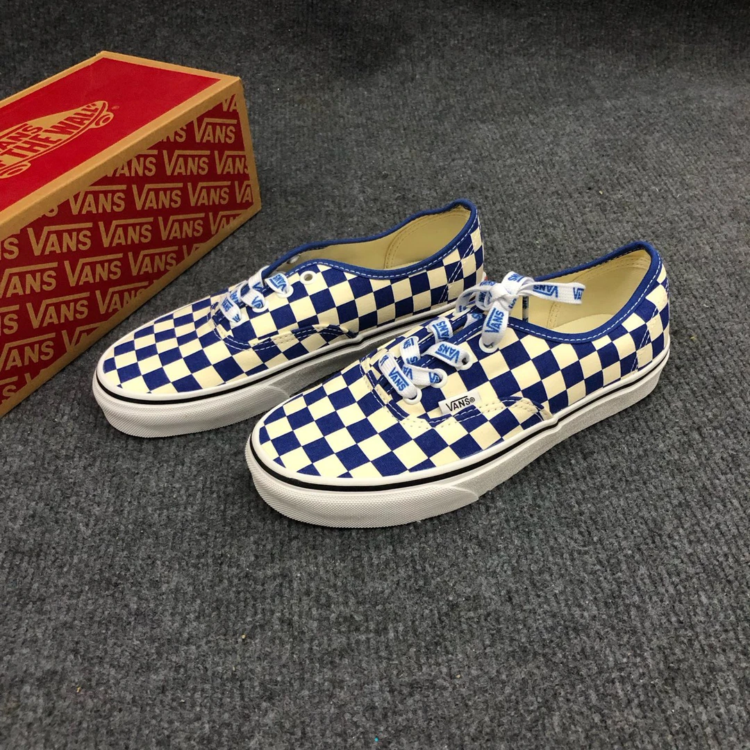 36.5码 Vans Aut 舒适百搭 低帮 板鞋 蓝白 配盒 9PVBLU