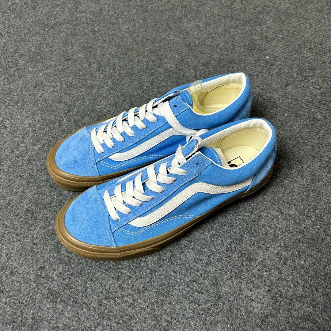 vans Style 潮流休闲 低帮 板鞋 配盒 蓝棕 4F6BLU