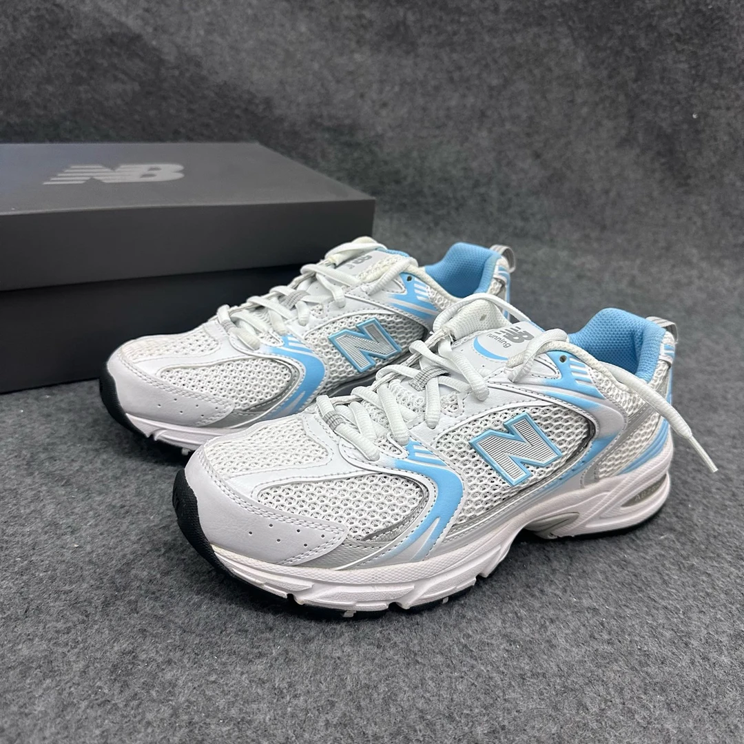 NB530圆头系带耐磨透气 低帮跑步鞋 蓝白 原盒 MR530BB