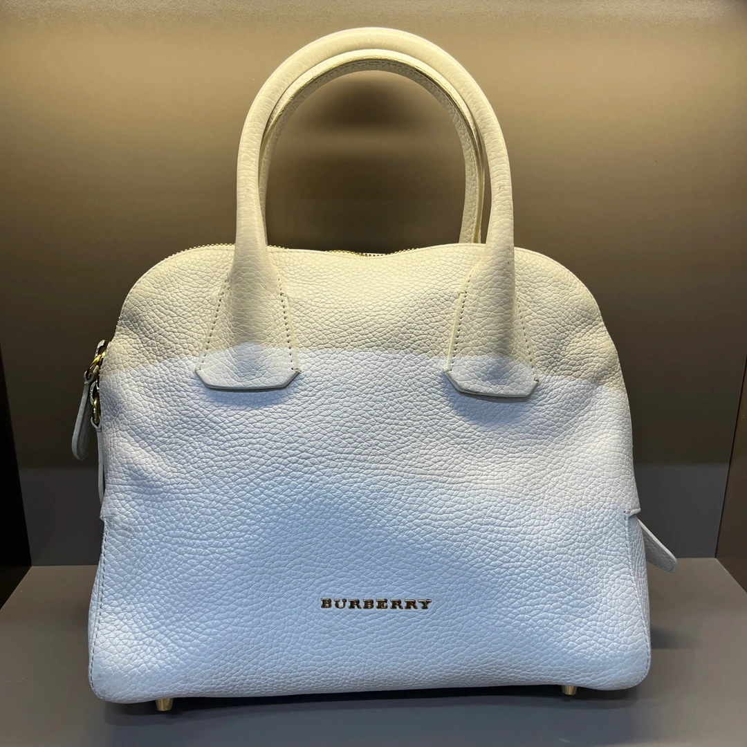 （pm）Burberry 白色手提包 轻微污渍 公价6300 863356
