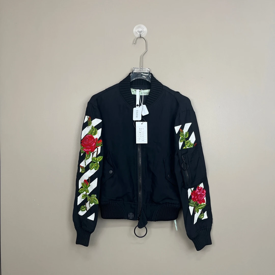 （pm）off white 玫瑰刺绣 夹克 99新 xxs码 公价3200 ty179085