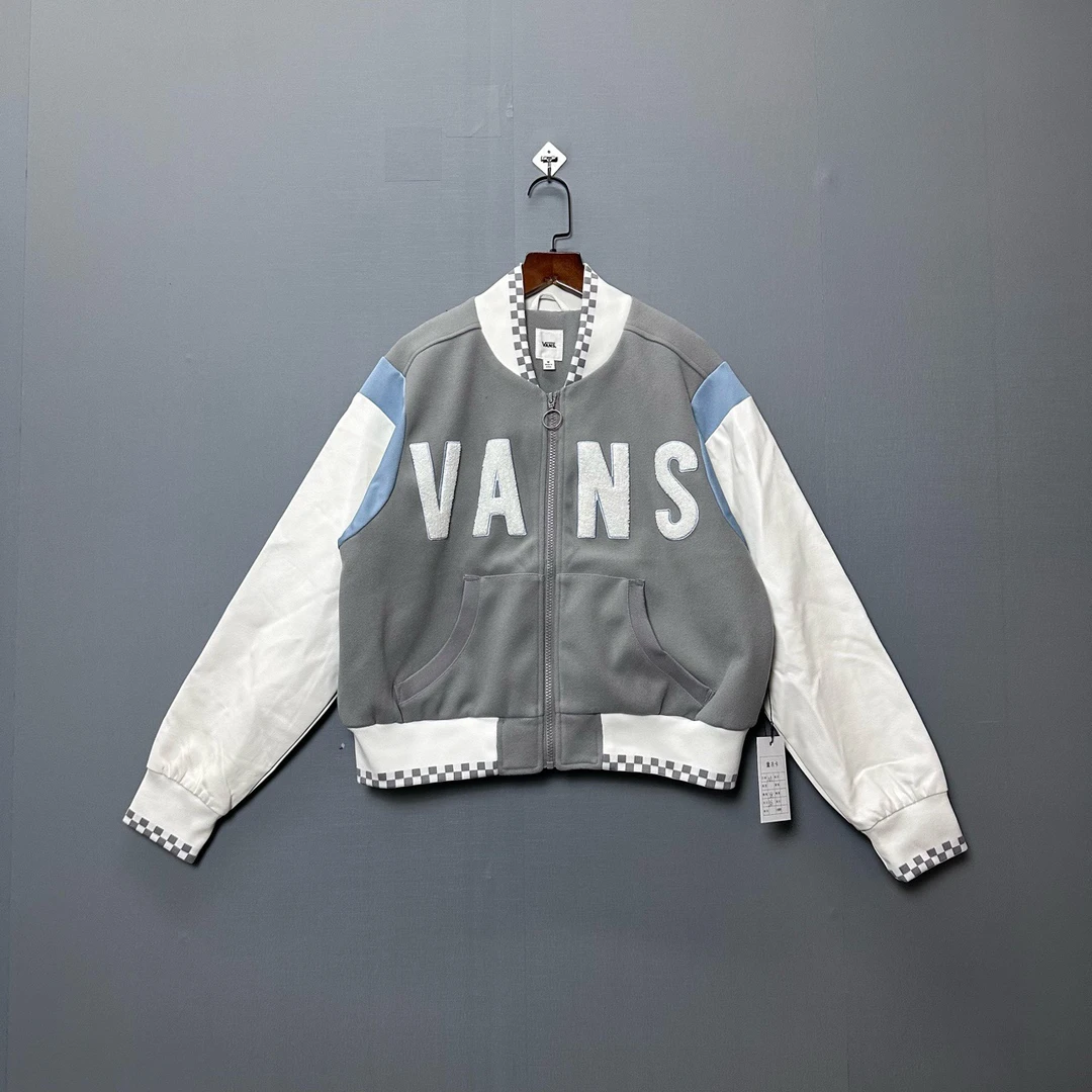 M码 VANS 灰白色 棋盘格 立领夹克外套 GUTAF1