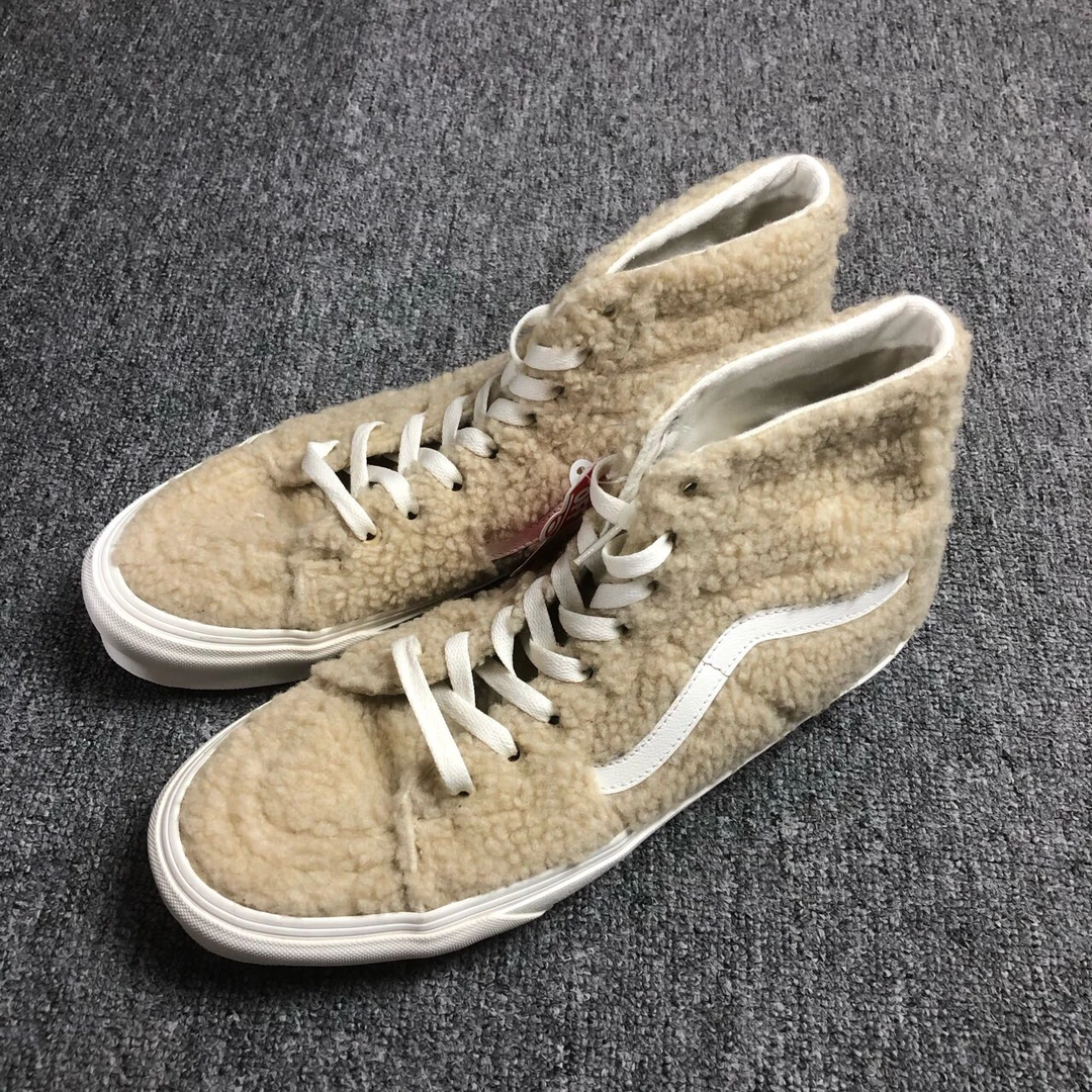 Vans SK8 buty 加绒防滑耐磨 高帮 板鞋 米色 配盒 Q62BKB