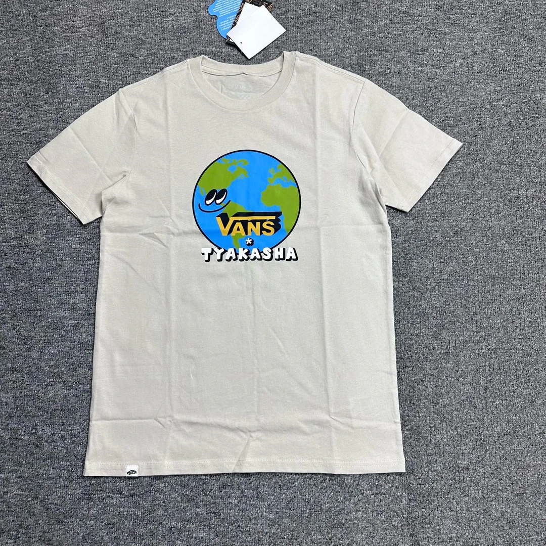 vans 艺术家联名款 趣味卡通图案 短袖T恤 燕麦色 TQ32N1