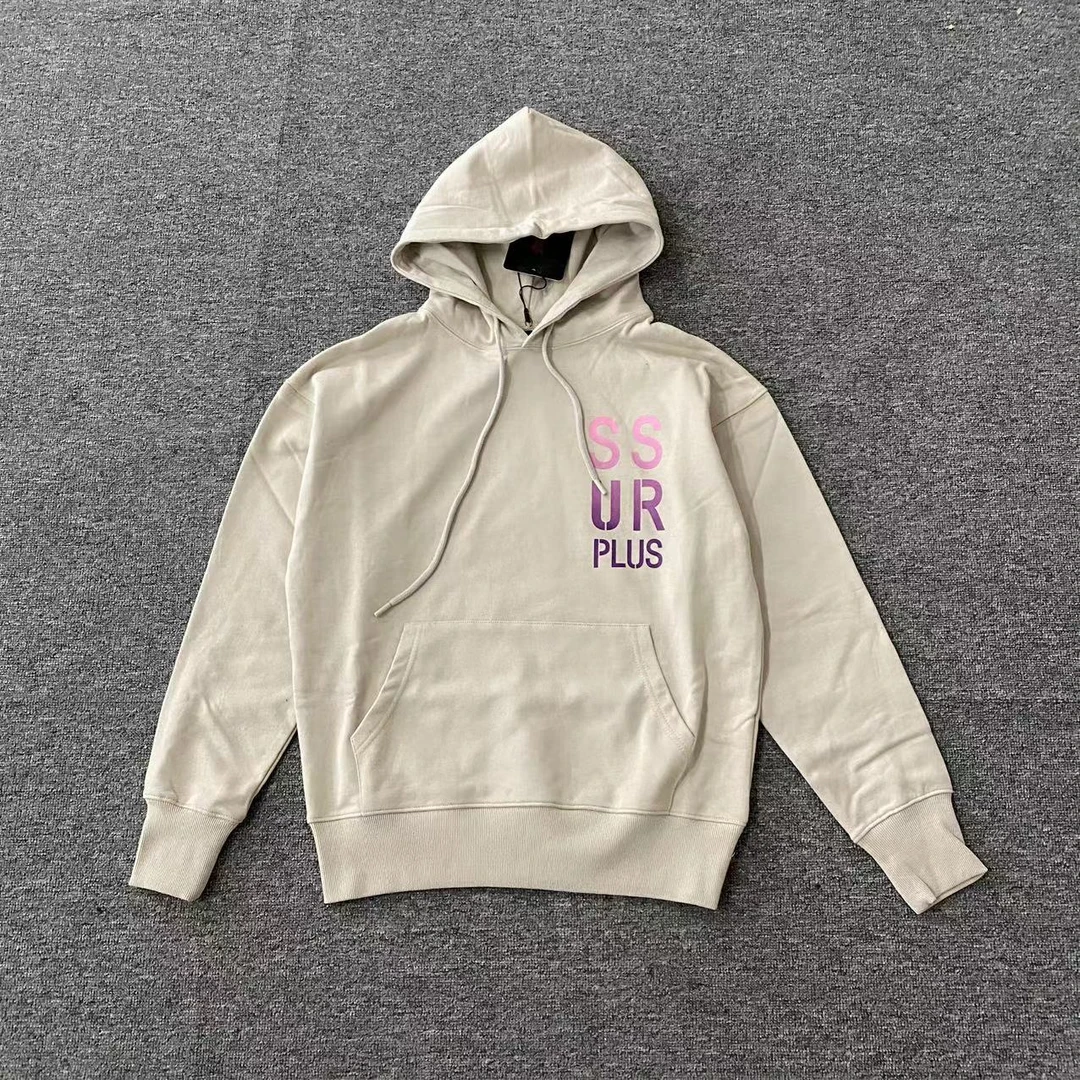 JR Ssurplus 粉色字母logo 卡其色连帽卫衣 203白色