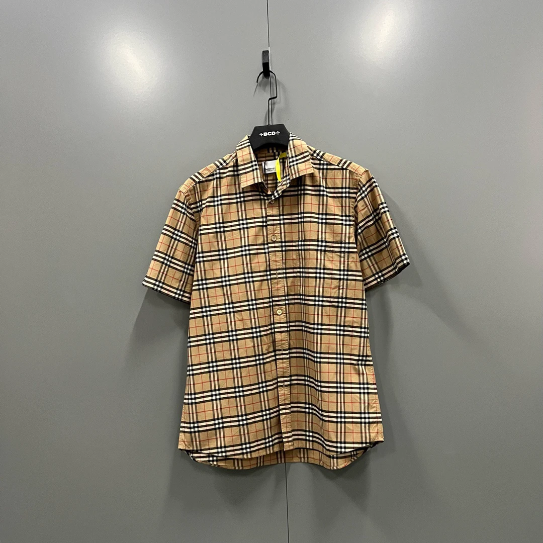 (jpy) 112 Burberry 巴宝莉 经典格纹满印短袖衬衫 XL码/95新